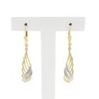Image 1 of Bicolor gold long earrings with diamonds; 0.01 ct.