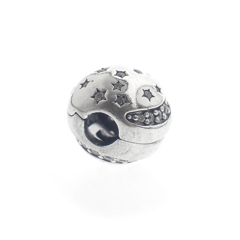 Image 3 of Pandora clip charm; Silver; Moon and Stars