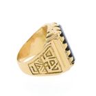 Image 6 of Gold seal/pink ring with blue layered stone