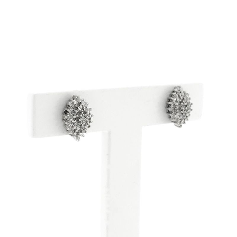 Image 4 of Bicolor gold stud earrings with diamond | 0.33 ct.
