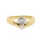 Image 5 of Two-tone gold ring with diamond; 0.15 ct.