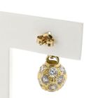 Image 5 of Gold Ball Earrings with Zirconia