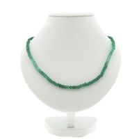 9K Emerald Bead Necklace with Gold Clasp | 50cm
