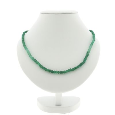 Image 1 of 9K Emerald Bead Necklace with Gold Clasp | 50cm