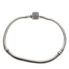 Image 3 of Pandora bracelet; Silver; Sparkling snake chain with pavé clasp | 19 cm