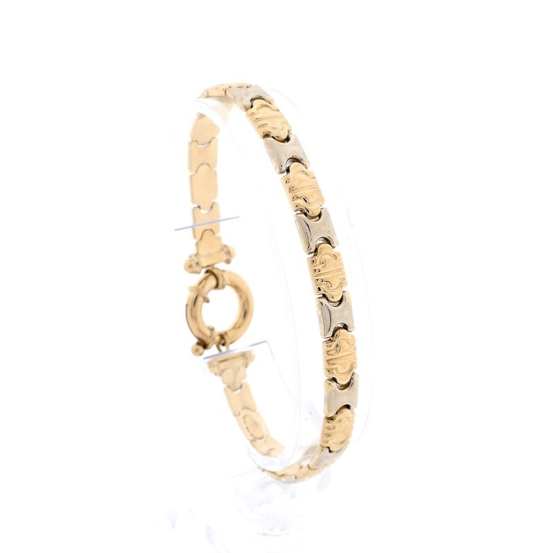Image 1 of Two-tone gold fantasy link bracelet | 19 cm