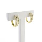 Image 4 of Gold semicircular earrings with zirconia