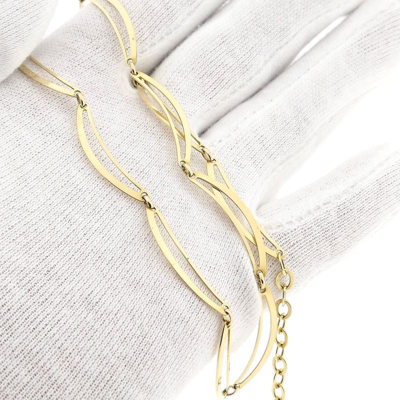 Image 9 of Tricolor gold navy link necklace | 51 cm