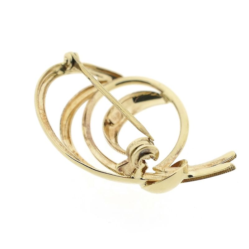 Image 6 of Vintage gold abstract brooch