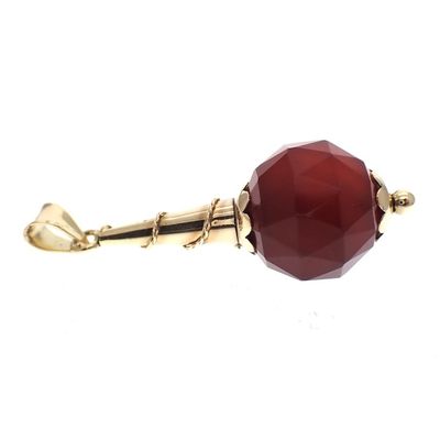 Gold vintage cone pendant with carnelian Image 2 of Gold vintage cone pendant with carnelian