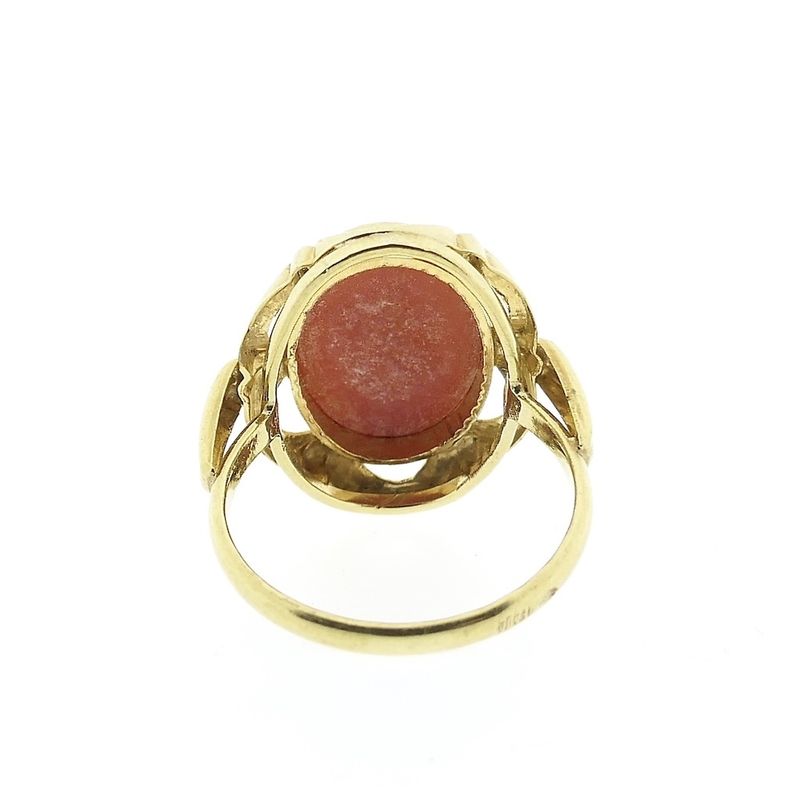 Image 4 of Gold ring with red coral | Vintage