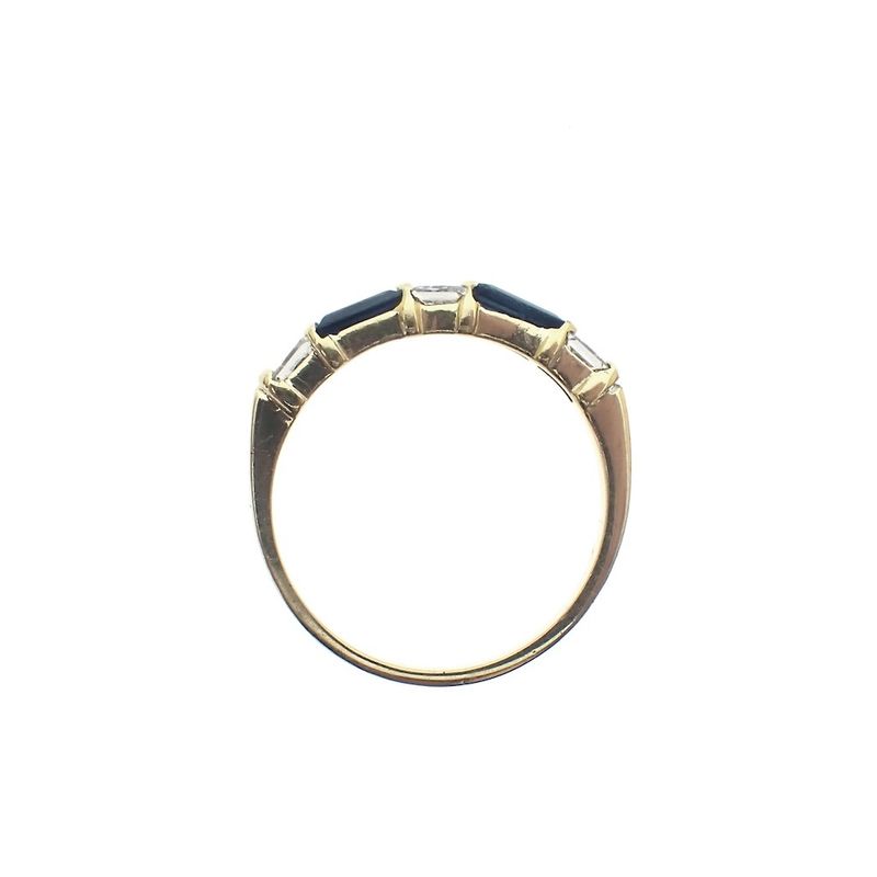 Image 4 of Gold ring with diamond and sapphire | 0.30 ct.