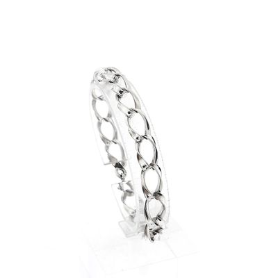 Silver Wide Gourmet Link Bracelet Image 1 of Silver Wide Gourmet Link Bracelet