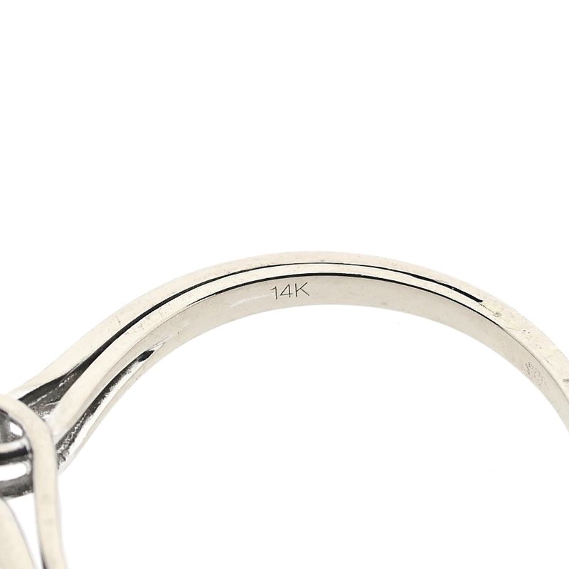 Image 8 of White Gold Engagement Ring with 0.07 ct Diamond; 14K; Size 18.5