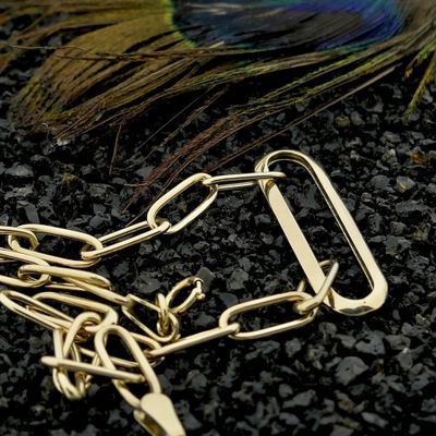 Image 2 of Gold wide fantasy/anchor link bracelet | 18.5 cm