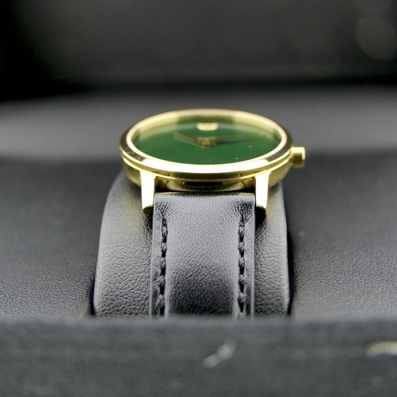 Image 15 of Movado Museum Classic; Gold-plated women's watch with green 'Mother of Pearl' dial; 0607633