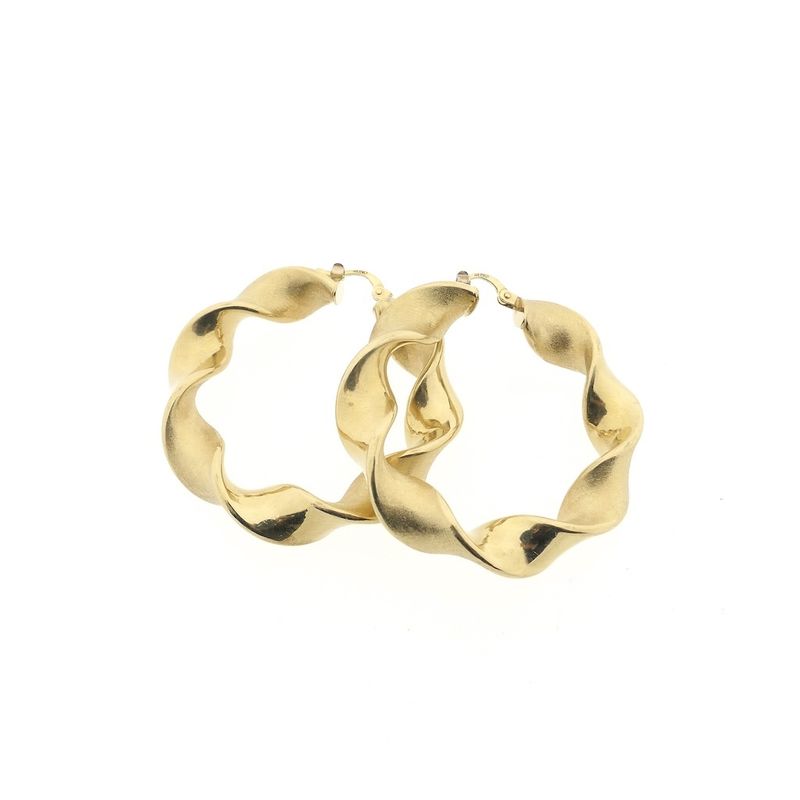Image 8 of Gold spiral hoop earrings; Ø 45 mm