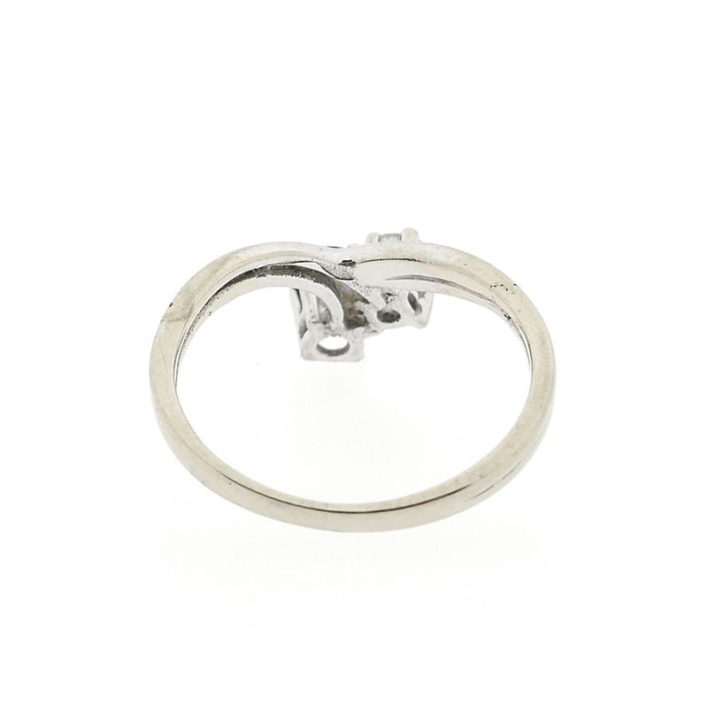 Image 4 of White gold ring with sapphire and diamond | 0.07 ct.