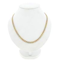 Tricolor gouden gourmetschakel ketting