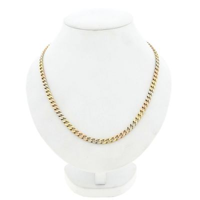Afbeelding 1 van Tricolor gouden gourmetschakel ketting