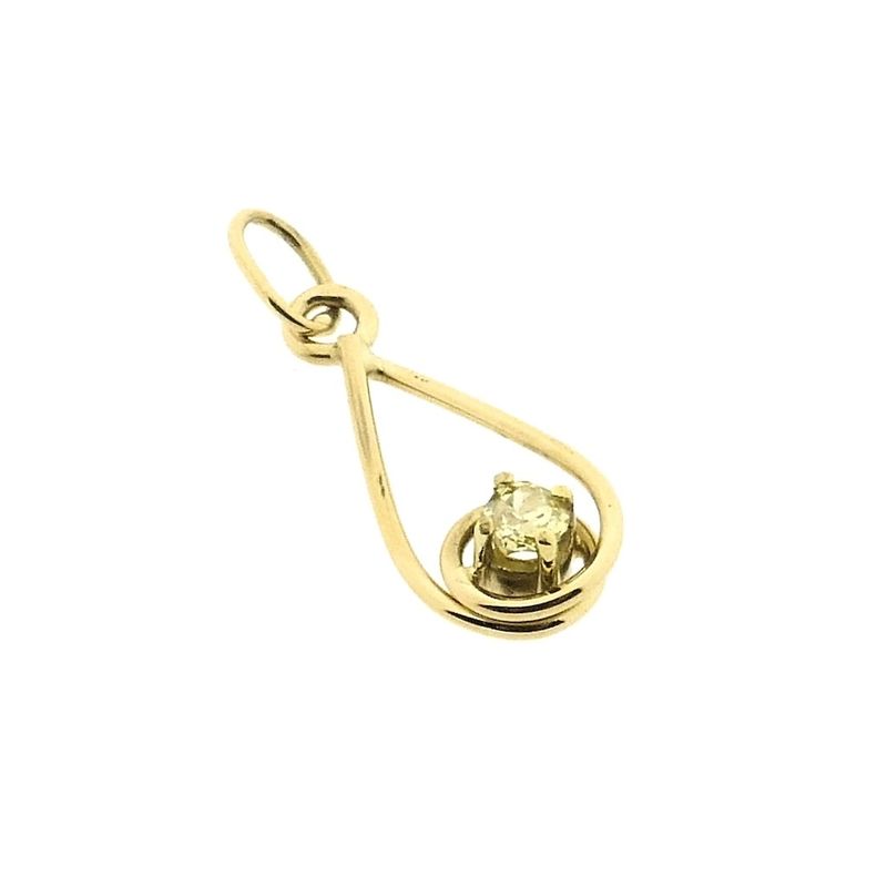 Image 6 of Gold subtle pendant with Fancy Yellow diamond | 0.15 ct.