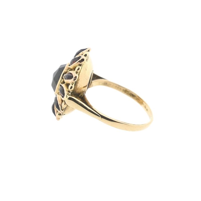 Image 4 of Vintage gold entourage ring with garnet