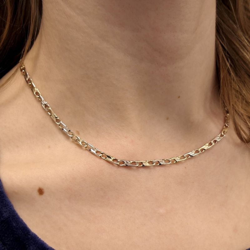 Image 8 of Two-tone gold infinity link chain