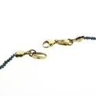 Image 3 of Blue moissanite bead necklace with gold clasp