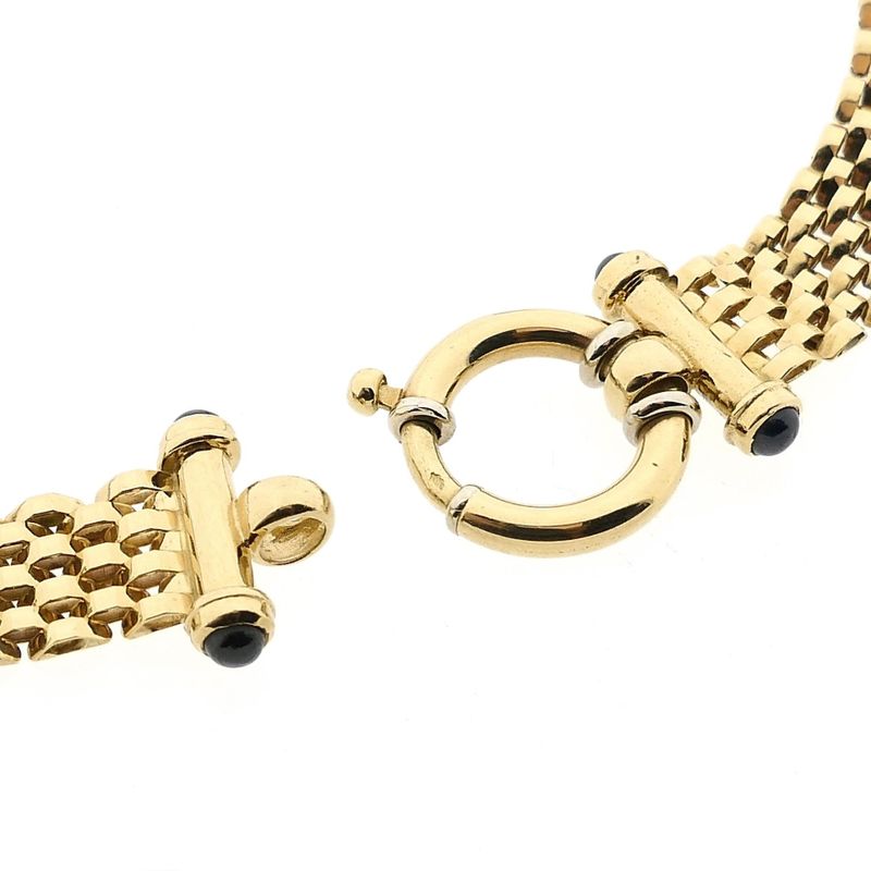 Image 12 of Golden Panther Link Necklace with Sapphire | 45 cm