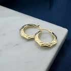 Image 2 of Gold lapidary earrings | Ø 19.5 mm