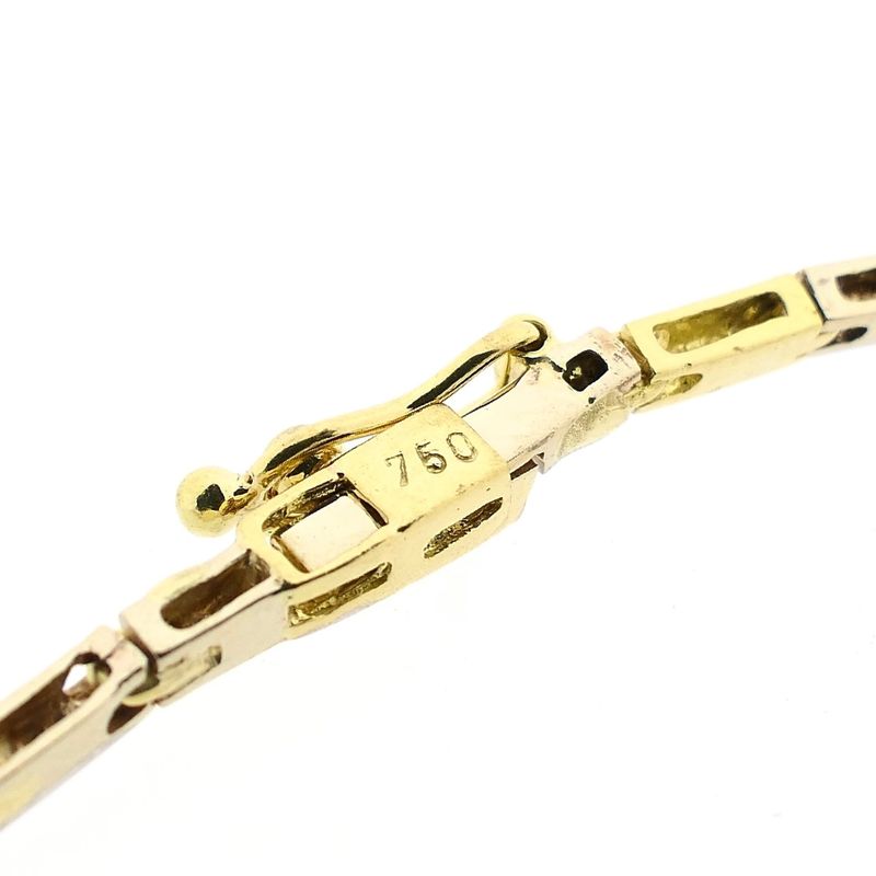 Image 8 of Bicolor Gold Bar Link Necklace with 0.25 ct Diamond; 18K; 46 cm
