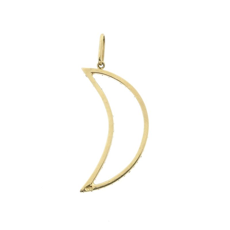 Image 2 of Gold pendant of a moon with zirconia