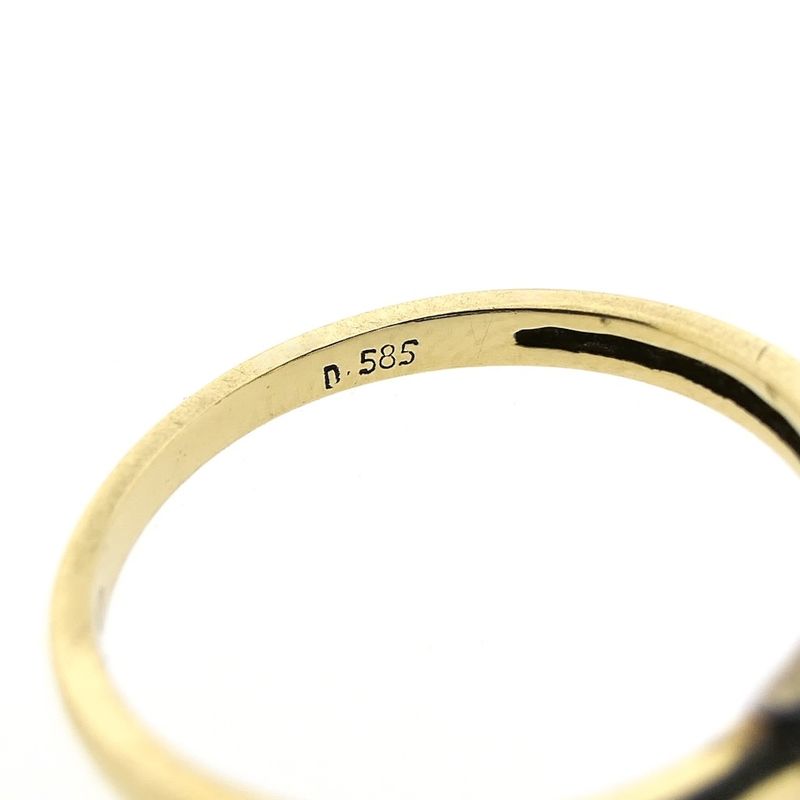 Image 9 of Two-tone gold solitaire ring with 0.015 ct diamond.