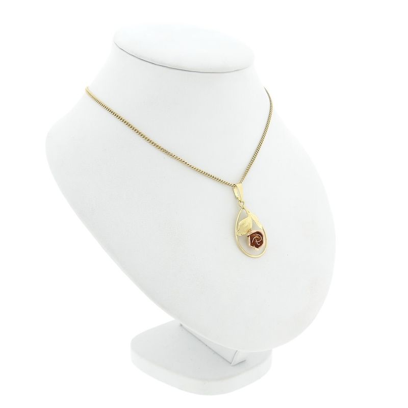 Image 4 of Two-tone gold pendant | Floral design