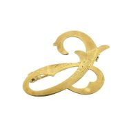 Vintage gold brooch; Letter C