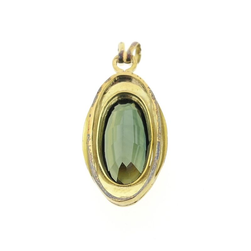 Image 7 of Gold pendant with green tourmaline
