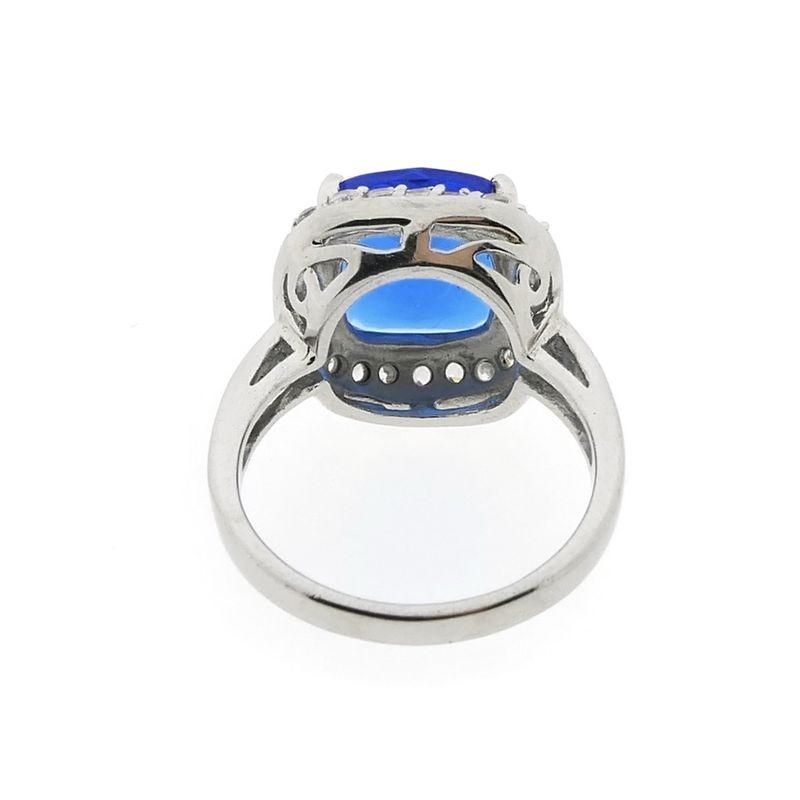 Image 6 of Silver ring with zirconia stones.