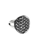 Image 3 of Silver ring; Flower of life