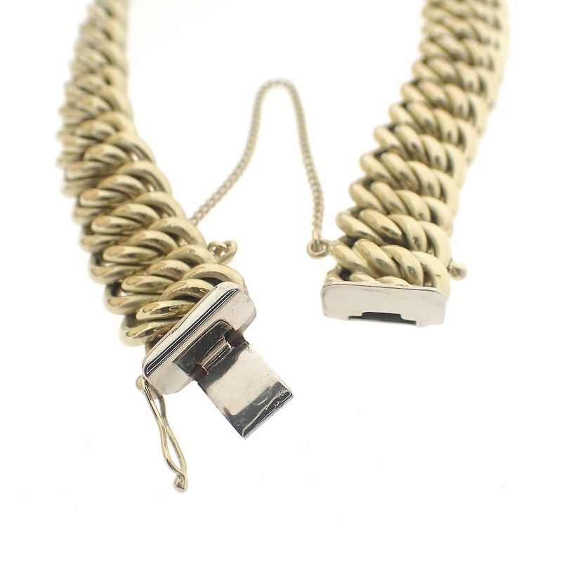 Image 6 of Gold French gourmet link bracelet | 22 cm