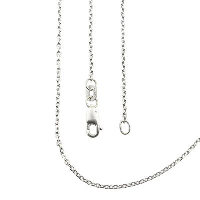 Image 1 of White gold anchor link necklace