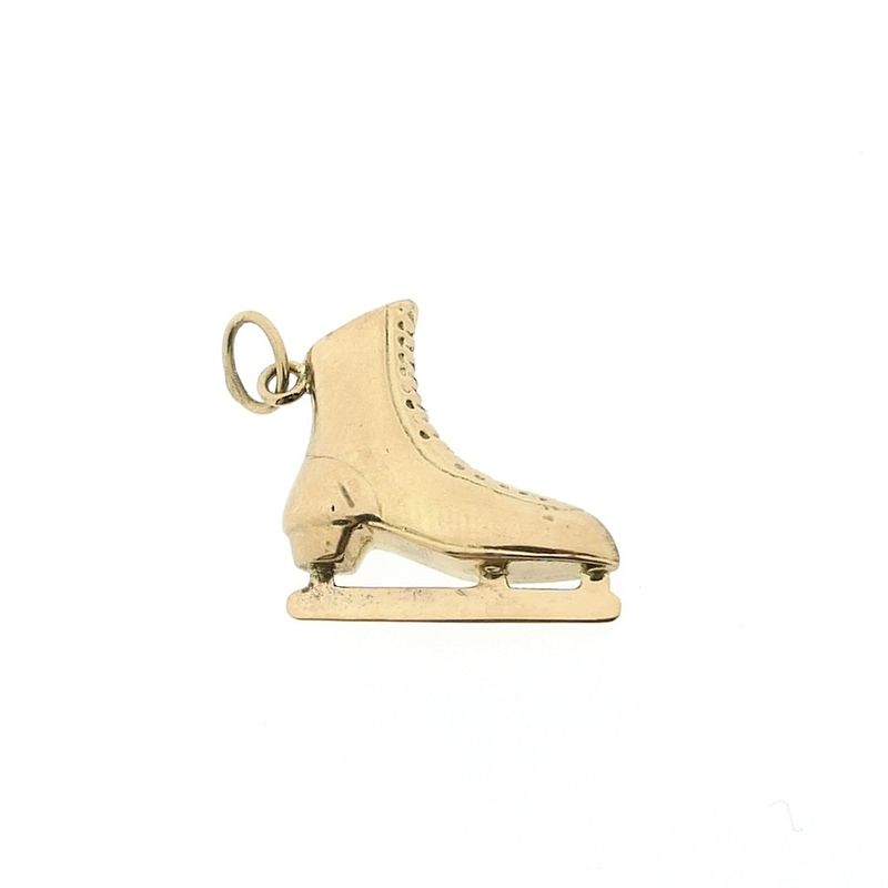 Image 6 of Rose gold figure skate pendant