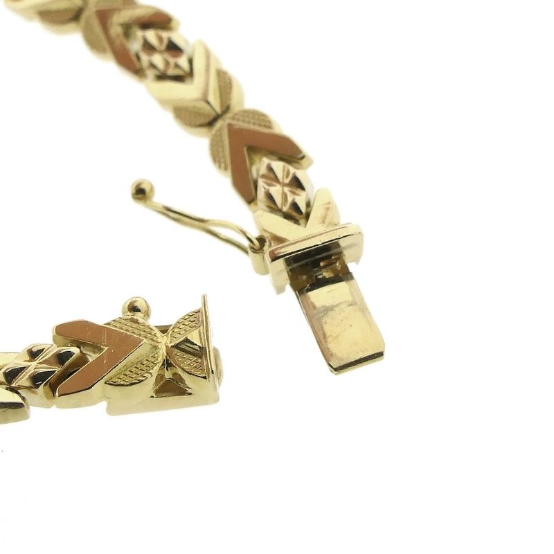 Image 6 of 18K Vintage gold fantasy link bracelet | 19 cm