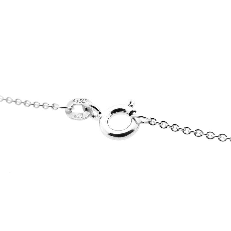 Image 4 of White gold thin anchor link necklace | 42 cm