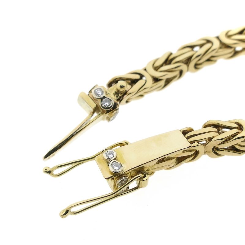 Image 7 of Gold square king chain with diamond; 0.48 ct.