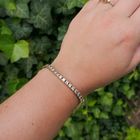 Image 4 of 18K gold tennis bracelet with diamond; 6.12 ct. | 19 cm