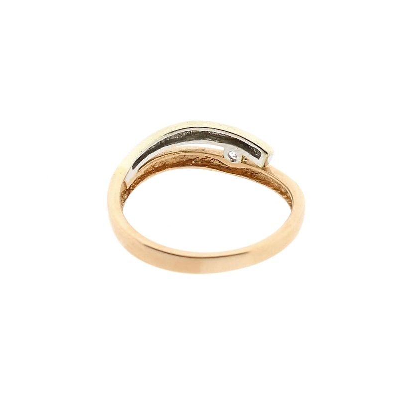 Image 8 of Bicolor Gold Solitaire Ring with Zirconia