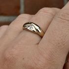 Image 10 of Gold ring with diamond; 0.04 ct.