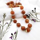 Image 6 of Carnelian bead necklace strung on gold