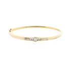 Afbeelding 1 van Bicolor gouden slavenarmband met diamanten; Maat M/L