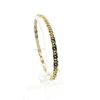 Gold navy link bracelet | 18 cm